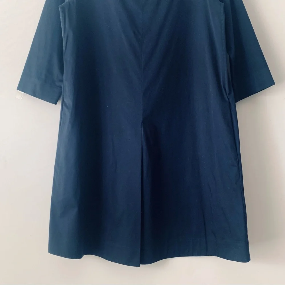 COS Women's Navy Blue Stand Up Collar Shift Dress Size 6 Quiet Luxury Office